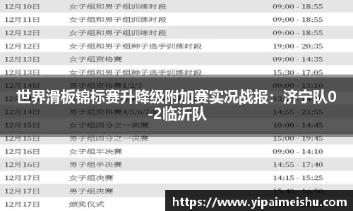 世界滑板锦标赛升降级附加赛实况战报：济宁队0-2临沂队